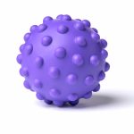 Purple rubber massage ball with spikes isolated on white background
